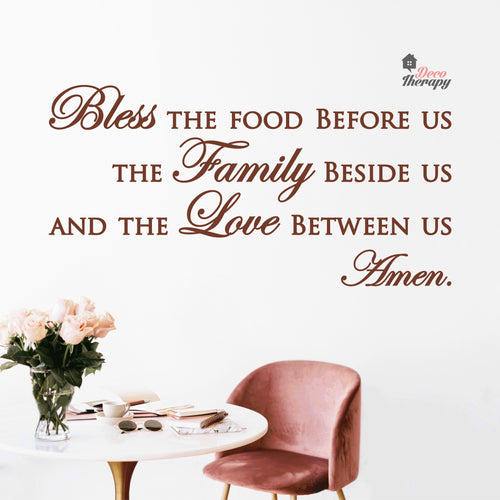 Bless The Food Before Us V2 Wall Decal Decotherapy