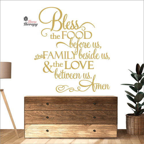 Bless The Food Before Us V4 Wall Decal Decotherapy