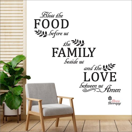 Bless The Food Before Us V5 Wall Decal Decotherapy