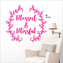 Load image into Gallery viewer, Bless &amp; Blissful Wreath Wall Decal Decotherapy