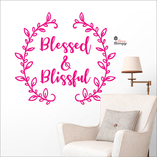 Bless & Blissful Wreath Wall Decal Decotherapy