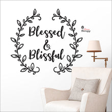 Load image into Gallery viewer, Bless &amp; Blissful Wreath Wall Decal Decotherapy