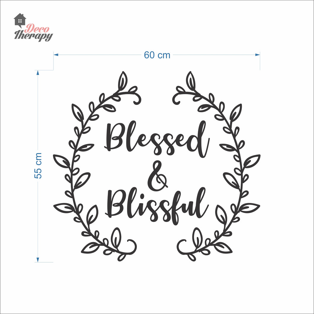 Bless & Blissful Wreath Wall Decal Decotherapy