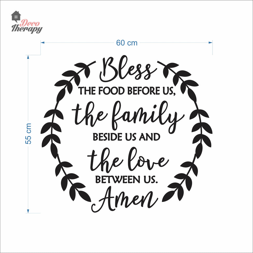 Bless The Food Before Us V1 Wall Decal Decotherapy