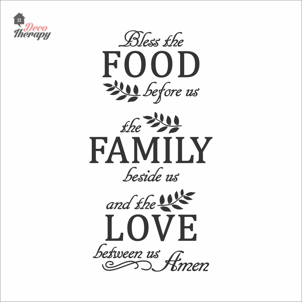 Bless The Food Before Us V5 Wall Decal Decotherapy