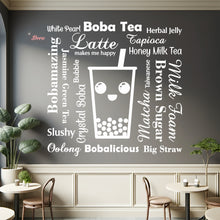 Load image into Gallery viewer, Boba Tea Latte Makes Me Happy Big Straw Wall Decal Decotherapy