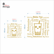 Load image into Gallery viewer, Boba Tea Latte Makes Me Happy Big Straw Wall Decal Decotherapy