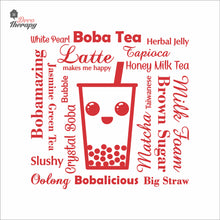 Load image into Gallery viewer, Boba Tea Latte Makes Me Happy Big Straw Wall Decal Decotherapy