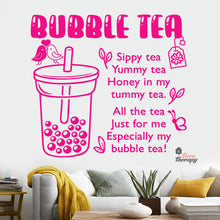 Load image into Gallery viewer, Bubble Tea Sippy Yummy Honey In My Tummy Tea Boba Milktea Wall Decal
