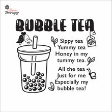 Load image into Gallery viewer, Bubble Tea Sippy Yummy Honey In My Tummy Tea Boba Milktea Wall Decal Decotherapy