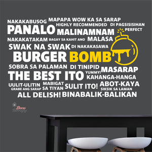 Burger Bomb The Best Ito Masarap Abot Kaya Wall Decal Decotherapy