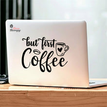 Load image into Gallery viewer, But First Coffee Heart Cup Wall Decal
