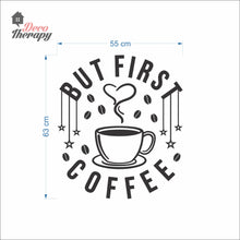 Load image into Gallery viewer, But First Coffee Beans &amp; Hanging Stars Heart Cup Wall Decal