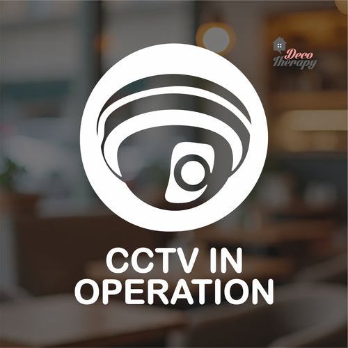 CCTV In Operation Sign Sticker Self-Adhesive Decotherapy