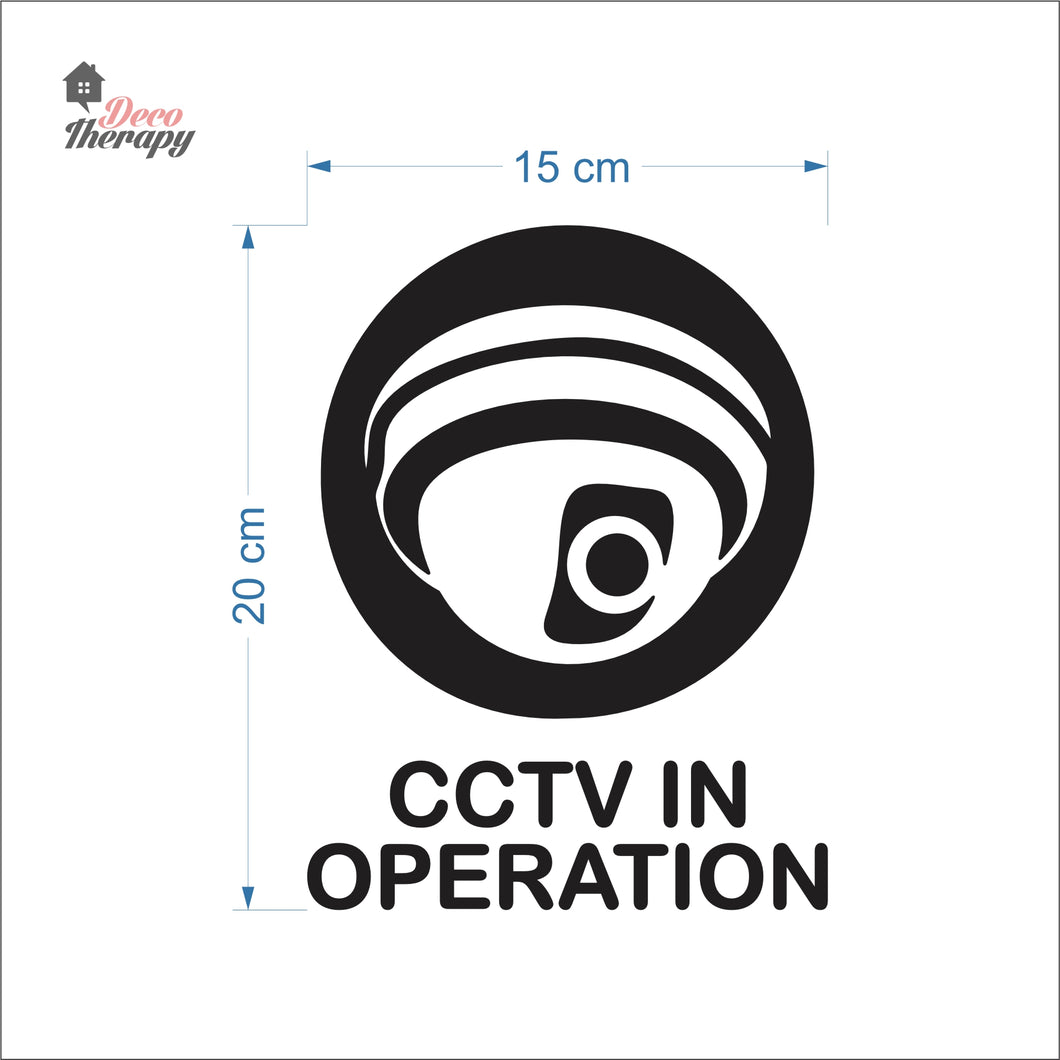 CCTV In Operation Sign Sticker Self-Adhesive Decotherapy