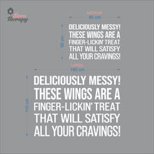 Load image into Gallery viewer, Chicken Wings Deliciously Messy Finger Lickin Treat Wall Decal