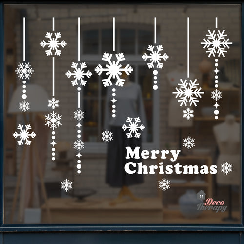 Christmas Hanging Snowflakes Wall Decal Decotherapy