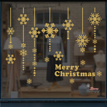 Load image into Gallery viewer, Christmas Hanging Snowflakes Wall Decal Decotherapy