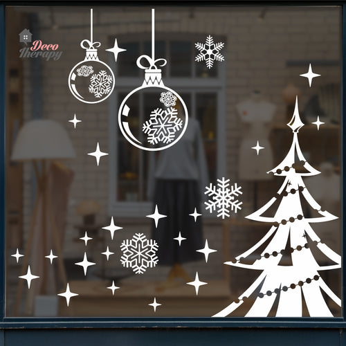 Christmas Snowflakes Sparkling Wall Decal Decotherapy