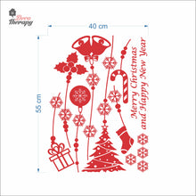Load image into Gallery viewer, Christmas Happy New Year Tree Bell Stocking Wall Decal Decotherapy