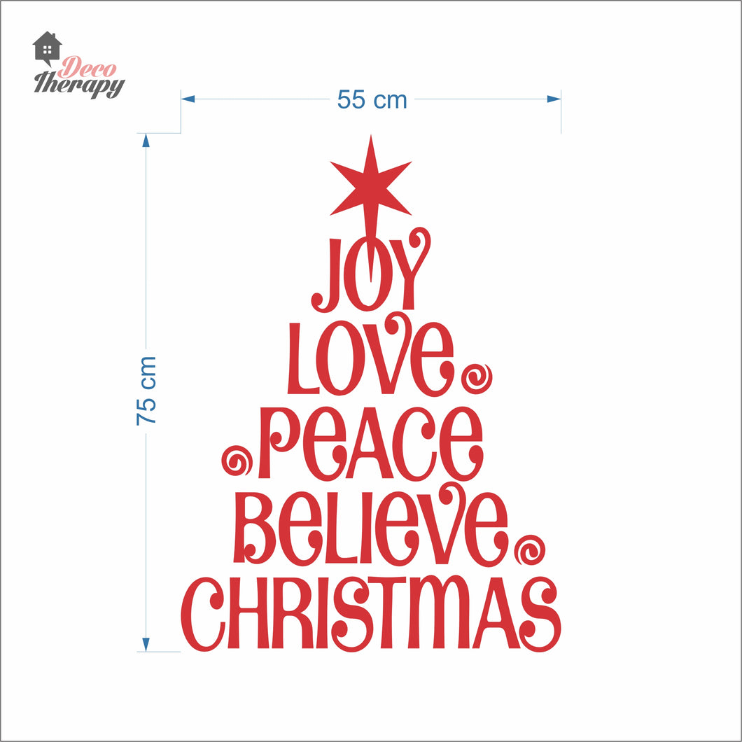 Christmas Joy Love Peace Wall Decal Decotherapy