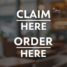 Load image into Gallery viewer, Claim Here Order Here Sign Sticker Self-Adhesive Decotherapy