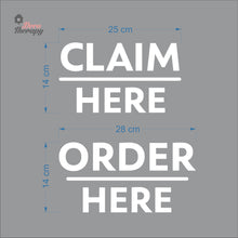 Load image into Gallery viewer, Claim Here Order Here Sign Sticker Self-Adhesive Decotherapy
