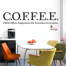 Load image into Gallery viewer, Coffee Christ Offers Forgiveness For Everyone Everywhere Wall Decal Decotherapy