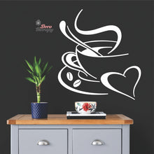 Load image into Gallery viewer, Coffee Heart Cup Sign Cafe Restaurant Wall Decal Decotherapy