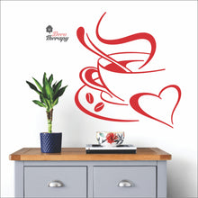 Load image into Gallery viewer, Coffee Heart Cup Sign Cafe Restaurant Wall Decal Decotherapy