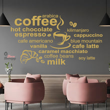 Load image into Gallery viewer, Coffee Hot Chocolate Espresso Arabica Cafe Latte Wall Decal Decotherapy