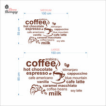 Load image into Gallery viewer, Coffee Hot Chocolate Espresso Arabica Cafe Latte Wall Decal Decotherapy