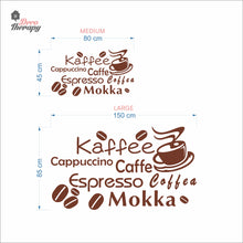 Load image into Gallery viewer, Coffee Kaffee Mokka Cappuccino Wall Decal Decotherapy
