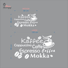 Load image into Gallery viewer, Coffee Kaffee Mokka Cappuccino Wall Decal Decotherapy