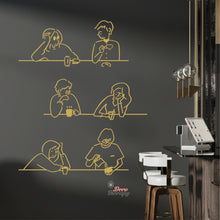 Load image into Gallery viewer, Coffee Tea Group Of People Cafe Dining Wall Decal Decotherapy