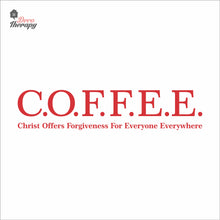 Load image into Gallery viewer, Coffee Christ Offers Forgiveness For Everyone Everywhere Wall Decal Decotherapy
