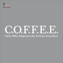 Load image into Gallery viewer, Coffee Christ Offers Forgiveness For Everyone Everywhere Wall Decal Decotherapy