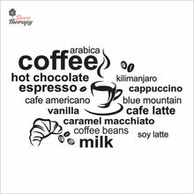 Load image into Gallery viewer, Coffee Hot Chocolate Espresso Arabica Cafe Latte Wall Decal Decotherapy