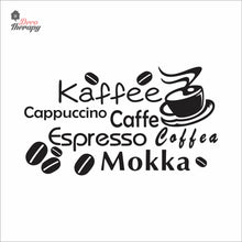 Load image into Gallery viewer, Coffee Kaffee Mokka Cappuccino Wall Decal Decotherapy