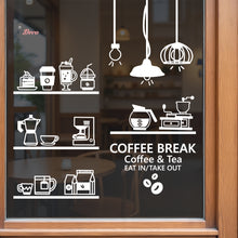 Load image into Gallery viewer, Coffee &amp; Tea Break Cups Beans Hanging Lamps Wall Decal Decotherapy