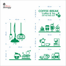 Load image into Gallery viewer, Coffee &amp; Tea Break Cups Beans Hanging Lamps Wall Decal Decotherapy