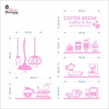 Load image into Gallery viewer, Coffee &amp; Tea Break Cups Beans Hanging Lamps Wall Decal Decotherapy