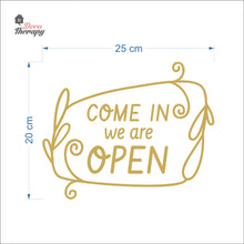 Load image into Gallery viewer, Come In We Are Open Floral Door Sign Sticker Self-Adhesive Decotherapy