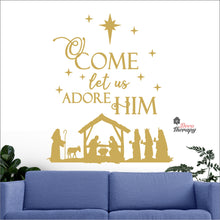 Load image into Gallery viewer, Come Let Us Adore Him Nativity Manger Christmas Wall Decal Decotherapy