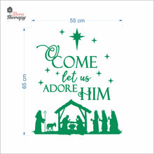 Load image into Gallery viewer, Come Let Us Adore Him Nativity Manger Christmas Wall Decal Decotherapy
