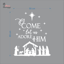 Load image into Gallery viewer, Come Let Us Adore Him Nativity Manger Christmas Wall Decal Decotherapy