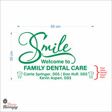 Load image into Gallery viewer, Customized Smile Welcome To Dental Clinic Name Wall Decal