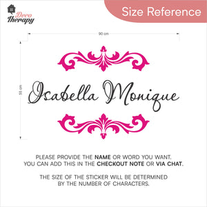 Customized Name Isabella Monique Design Wall Decal