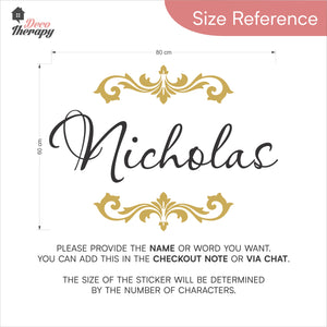 Customized Name Isabella Monique Design Wall Decal