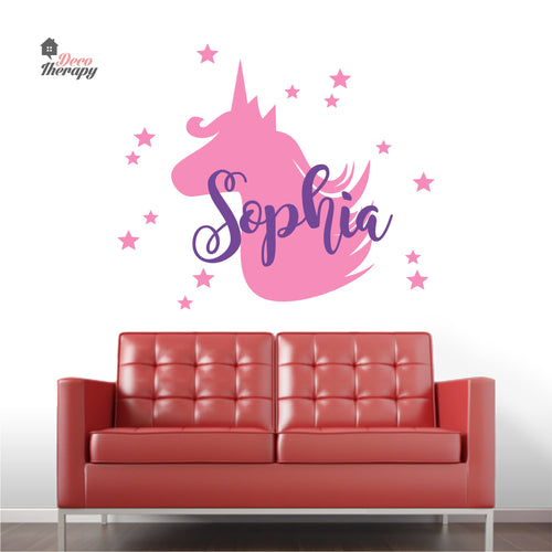 Customized Name Unicorn Design 3 Wall Decal